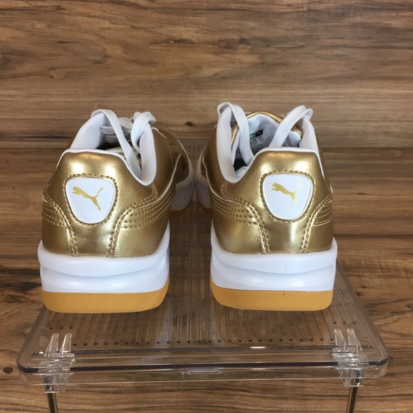 Puma California Exotic Metallic Gold Sneaker Shoe - Picture 3 of 5